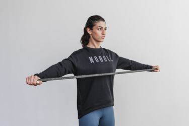 Nobull Crew Women's Sweatshirts Black | Australia (MT7094)